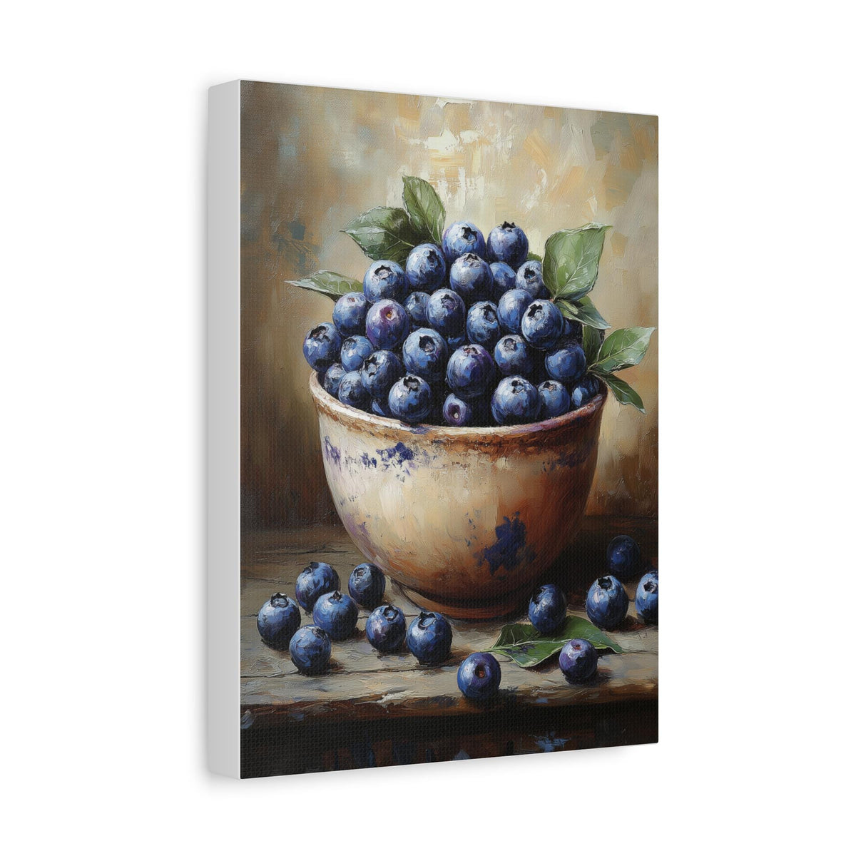 Blueberry Still Life Wall Art — museum-grade cotton canvas in a solid wood frame