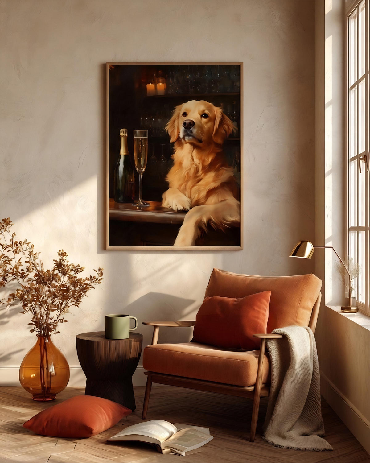 Golden Retriever Champagne Canvas Art — view 6 of 17