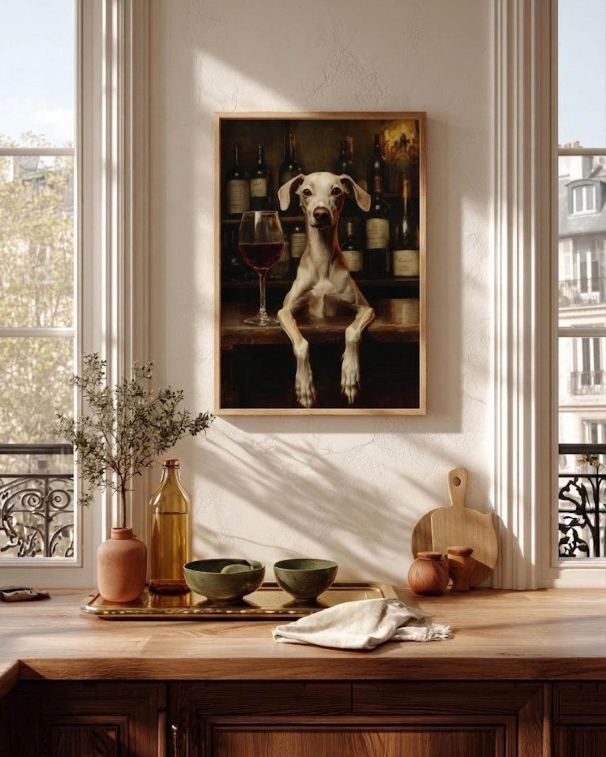 Italian Greyhound Wine Bar Canvas Art — view 6 of 17