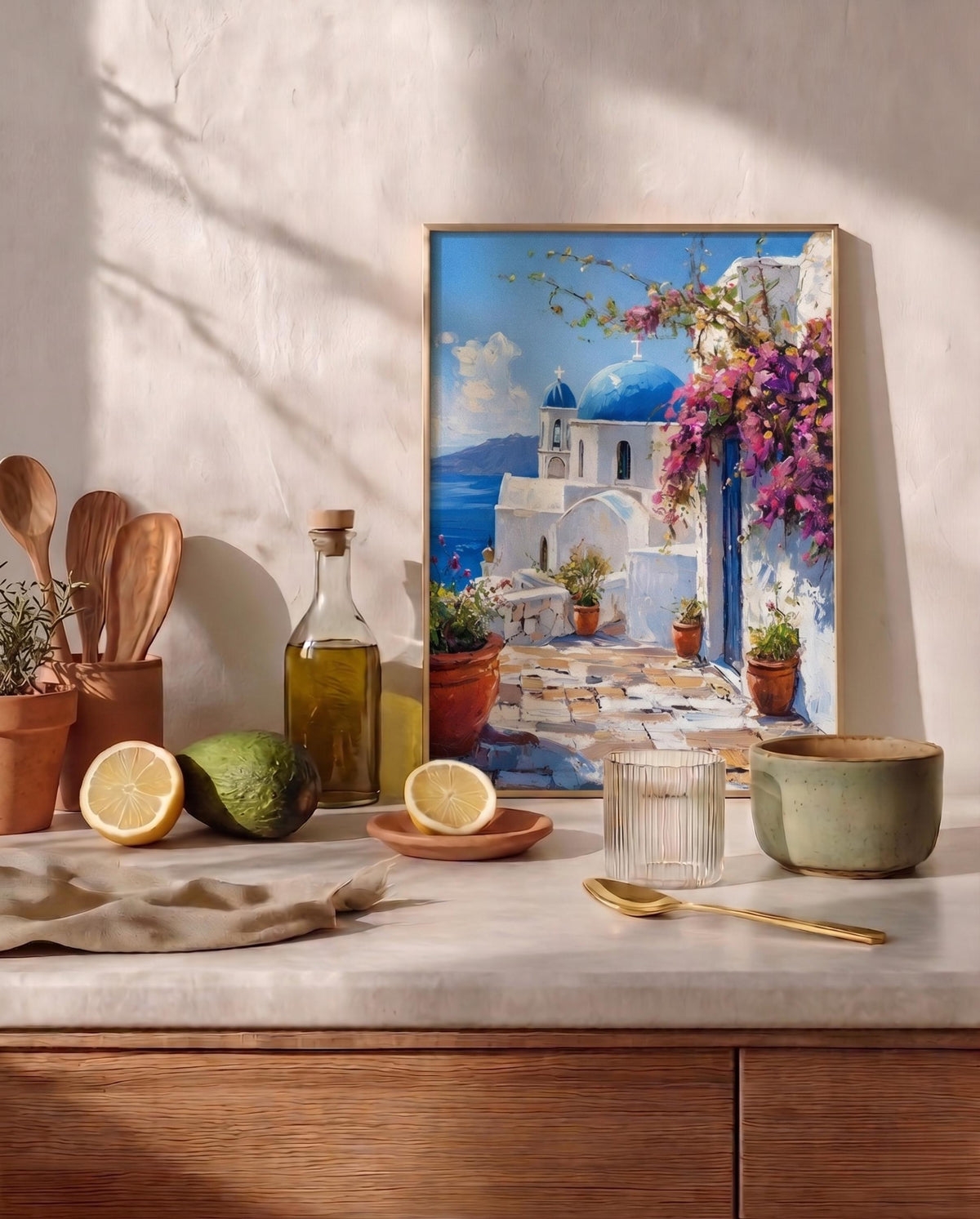 Santorini Framed Canvas Art — view 6 of 20