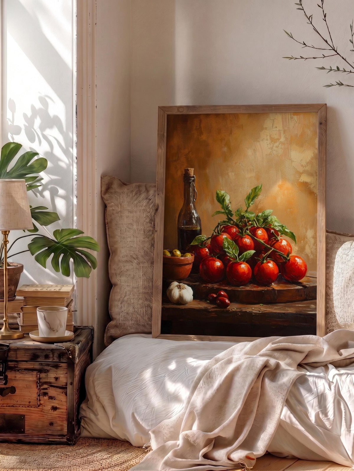 Tomato canvas print on cotton canvas, hand-framed in solid wood and ready to hang