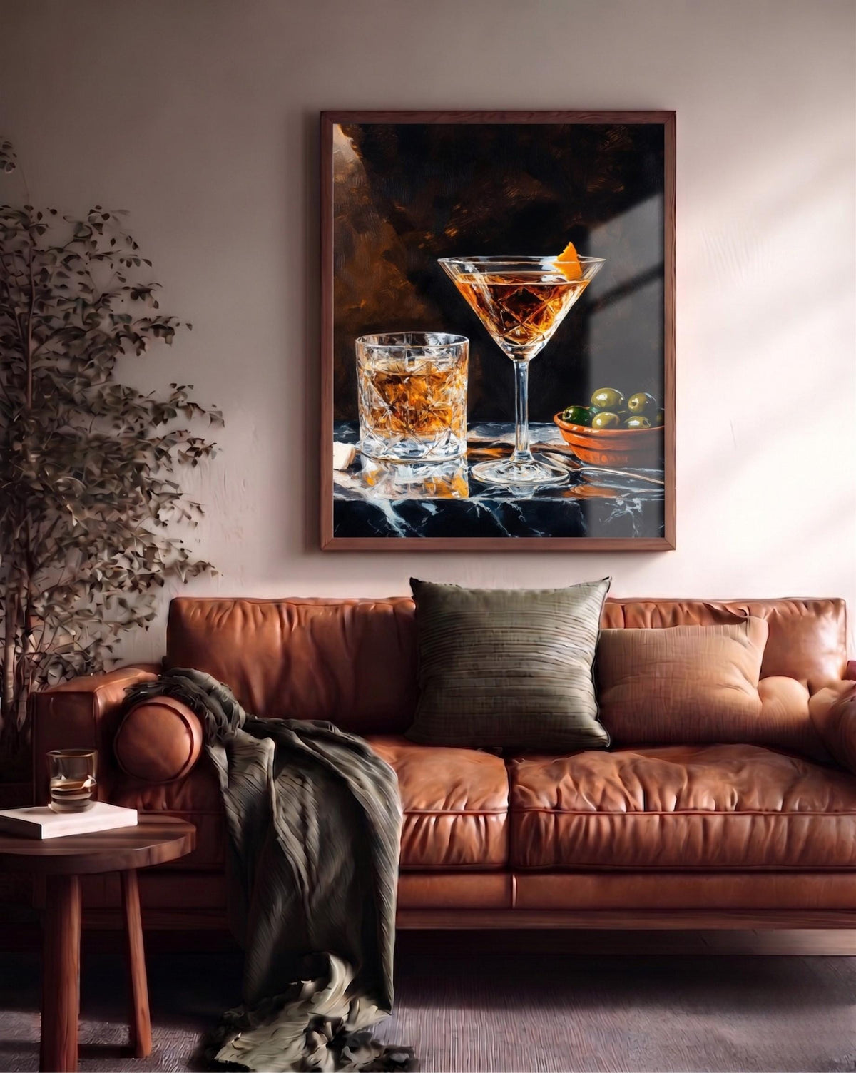 Italian aperitivo canvas print on cotton canvas, framed in solid wood and ready to hang
