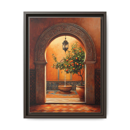 Marrakech wall art framed canvas print in an espresso wood frame