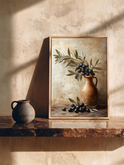 Oil-painting style botanical print on cotton canvas, made to order in seven sizes