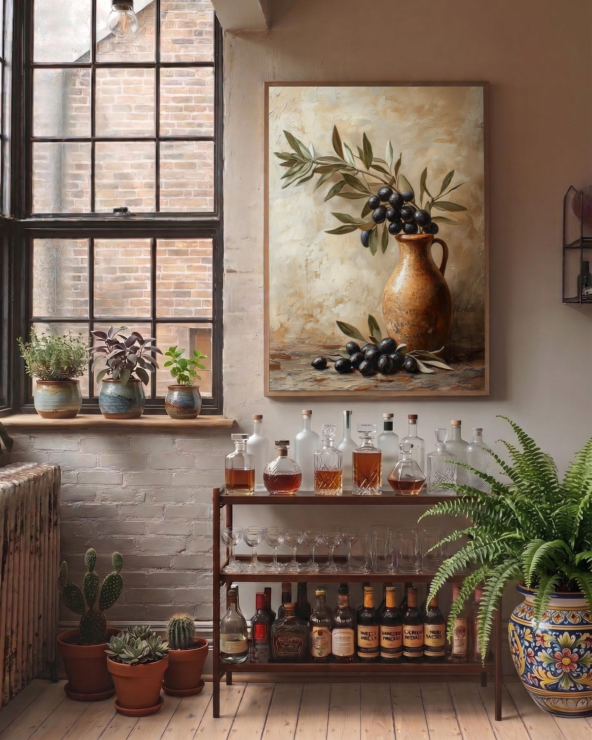Olive Branch Wall Art Framed Canvas — view 17 of 20