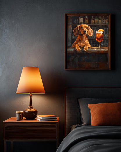 Dachshund Italian Spritz Framed Canvas Print — view 18 of 20