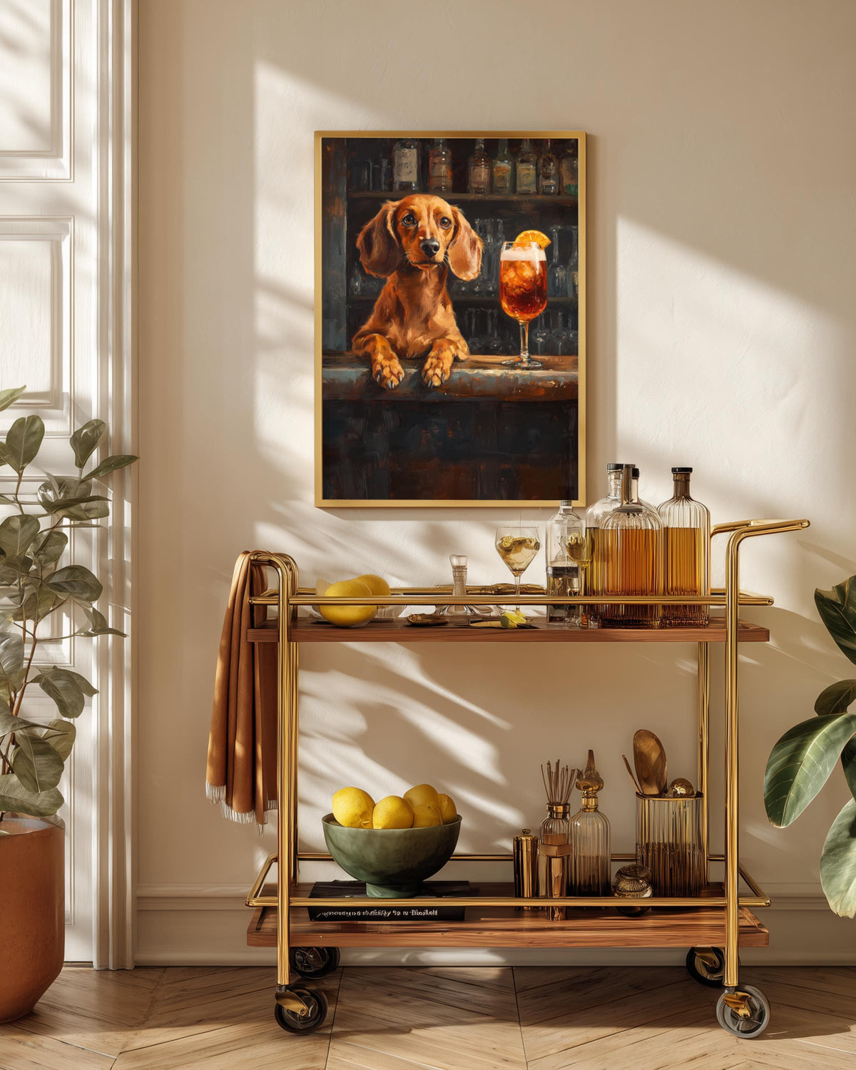 Dachshund Italian Spritz Framed Canvas Print — view 14 of 20
