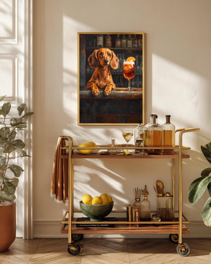 Dachshund Italian Spritz Framed Canvas Print — view 14 of 20