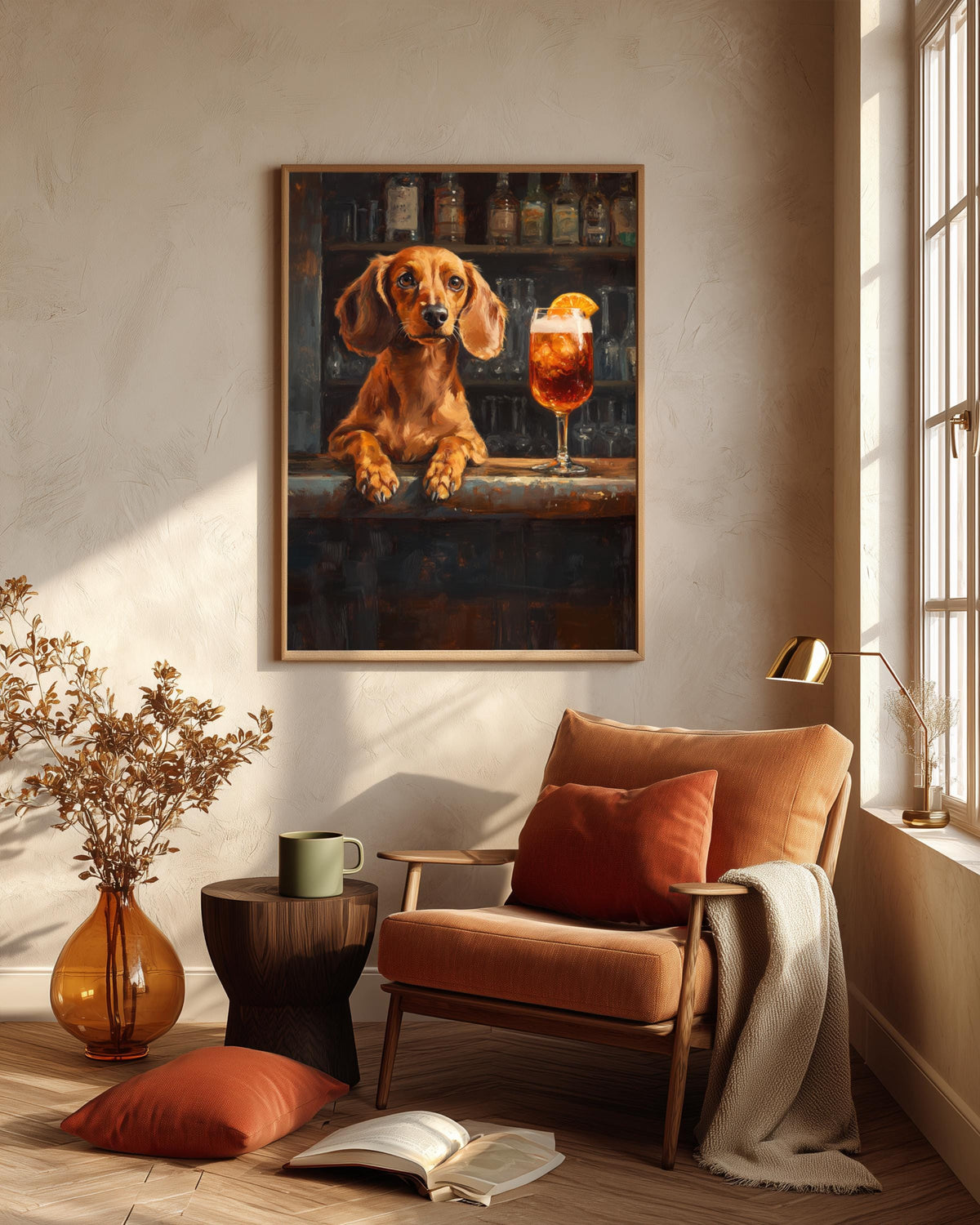 Dachshund Italian Spritz Framed Canvas Print — view 9 of 20