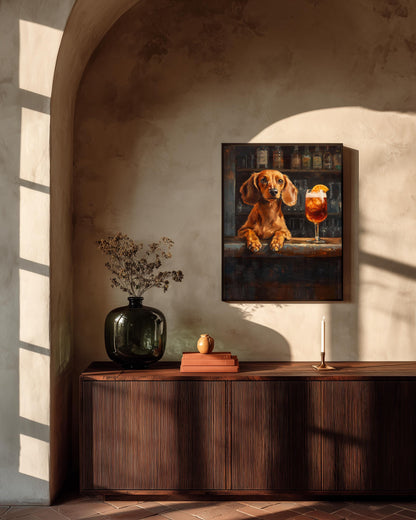 Dachshund Italian Spritz Framed Canvas Print — view 11 of 20