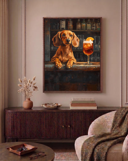 Dachshund Italian Spritz Framed Canvas Print — view 6 of 20