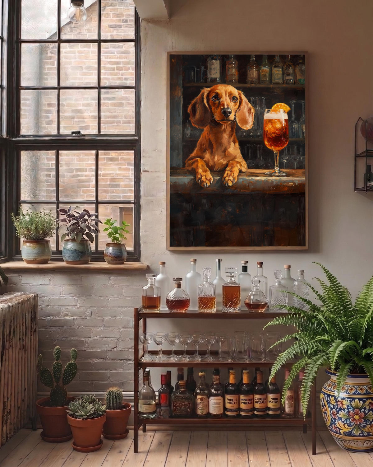 Dachshund Italian Spritz Framed Canvas Print — view 8 of 20