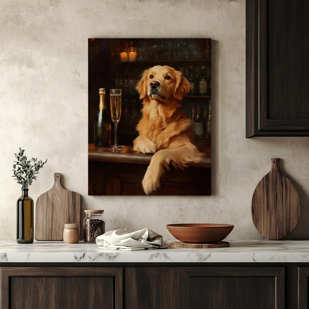 Golden Retriever Champagne Canvas Art — view 15 of 17