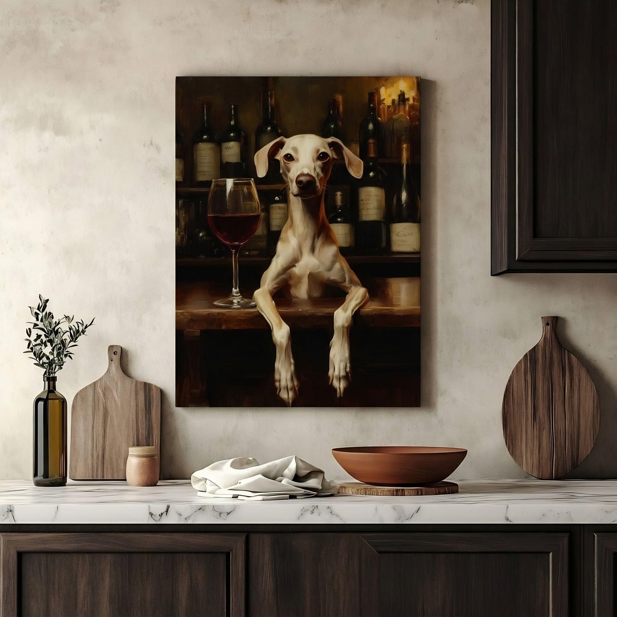 Italian Greyhound Wine Bar Canvas Art — view 11 of 17