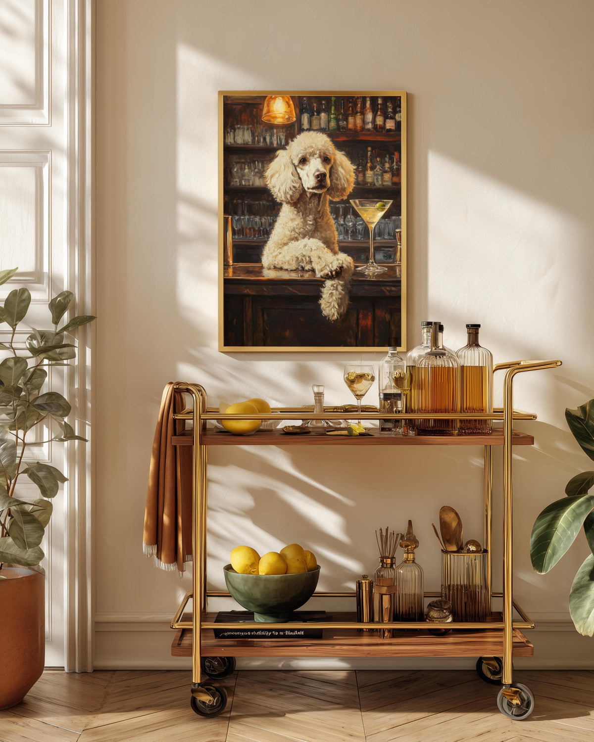 Poodle Martini Framed Canvas Art — view 11 of 20