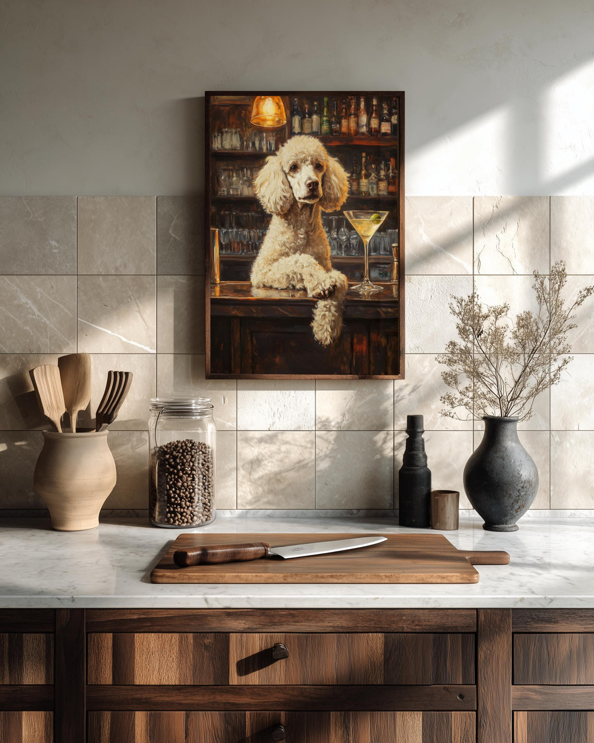 Poodle Martini Framed Canvas Art — view 12 of 20