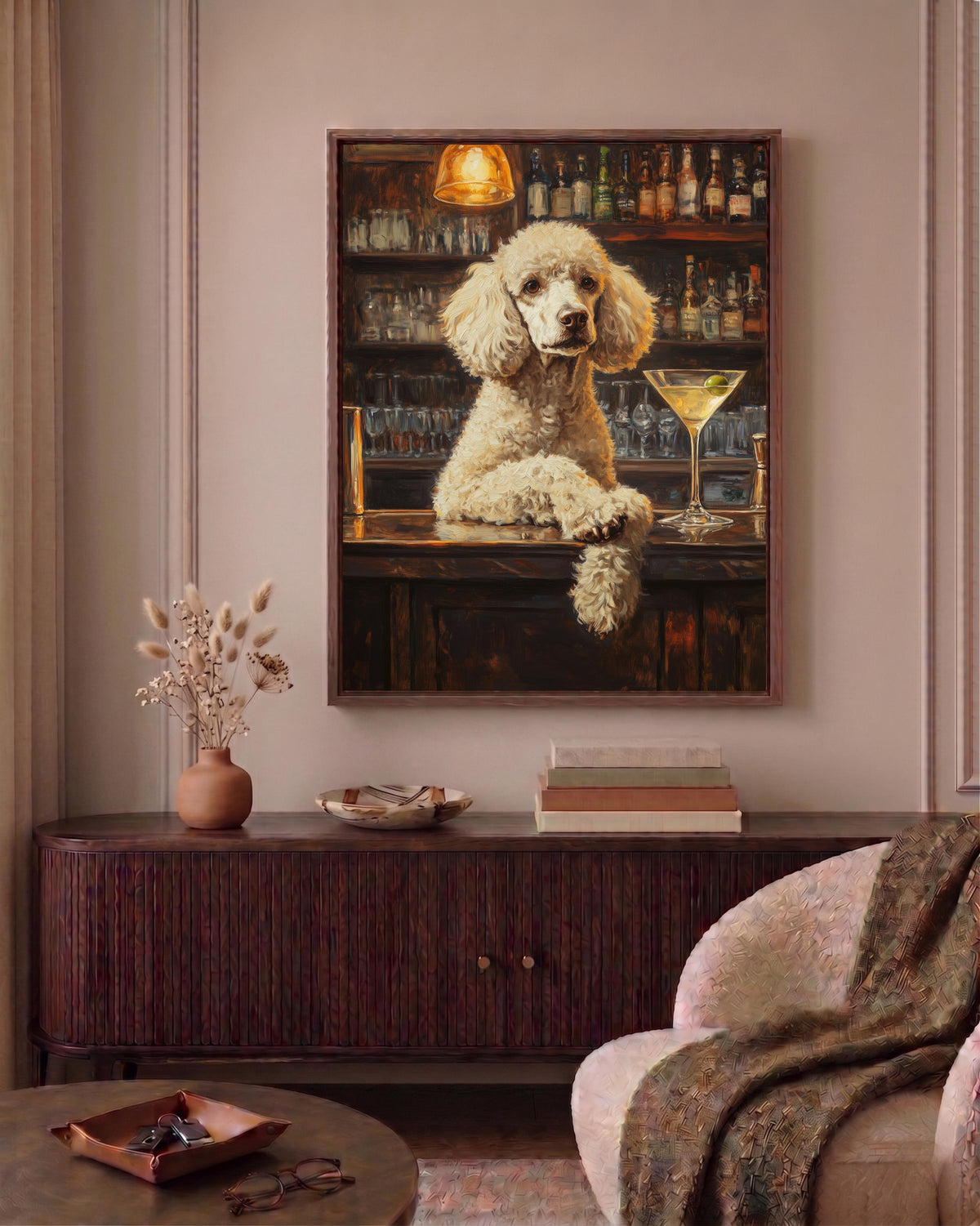 Poodle Martini Framed Canvas Art — view 6 of 20
