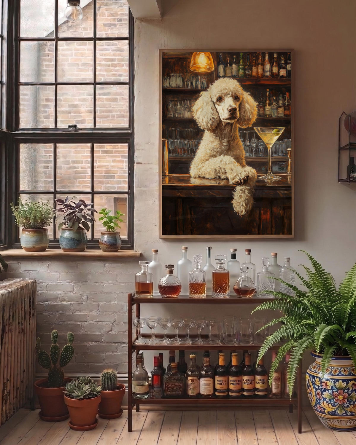 Poodle Martini Framed Canvas Art — view 8 of 20