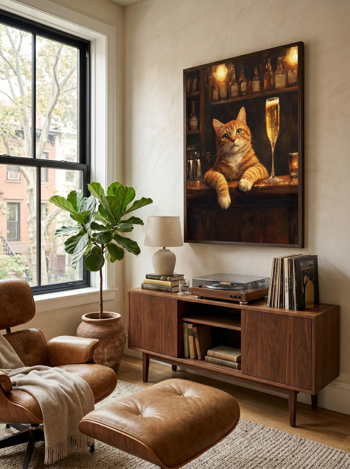 Ginger Cat Champagne Bar Framed Canvas Art — view 14 of 20