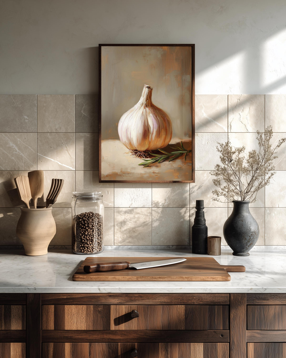 Oil-painting style pantry still life, made to order and ready to hang