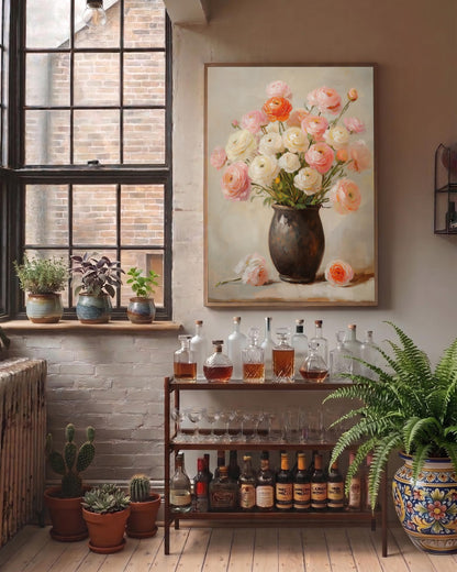 Ranunculus Floral Bouquet Oil Painting — view 10 of 19