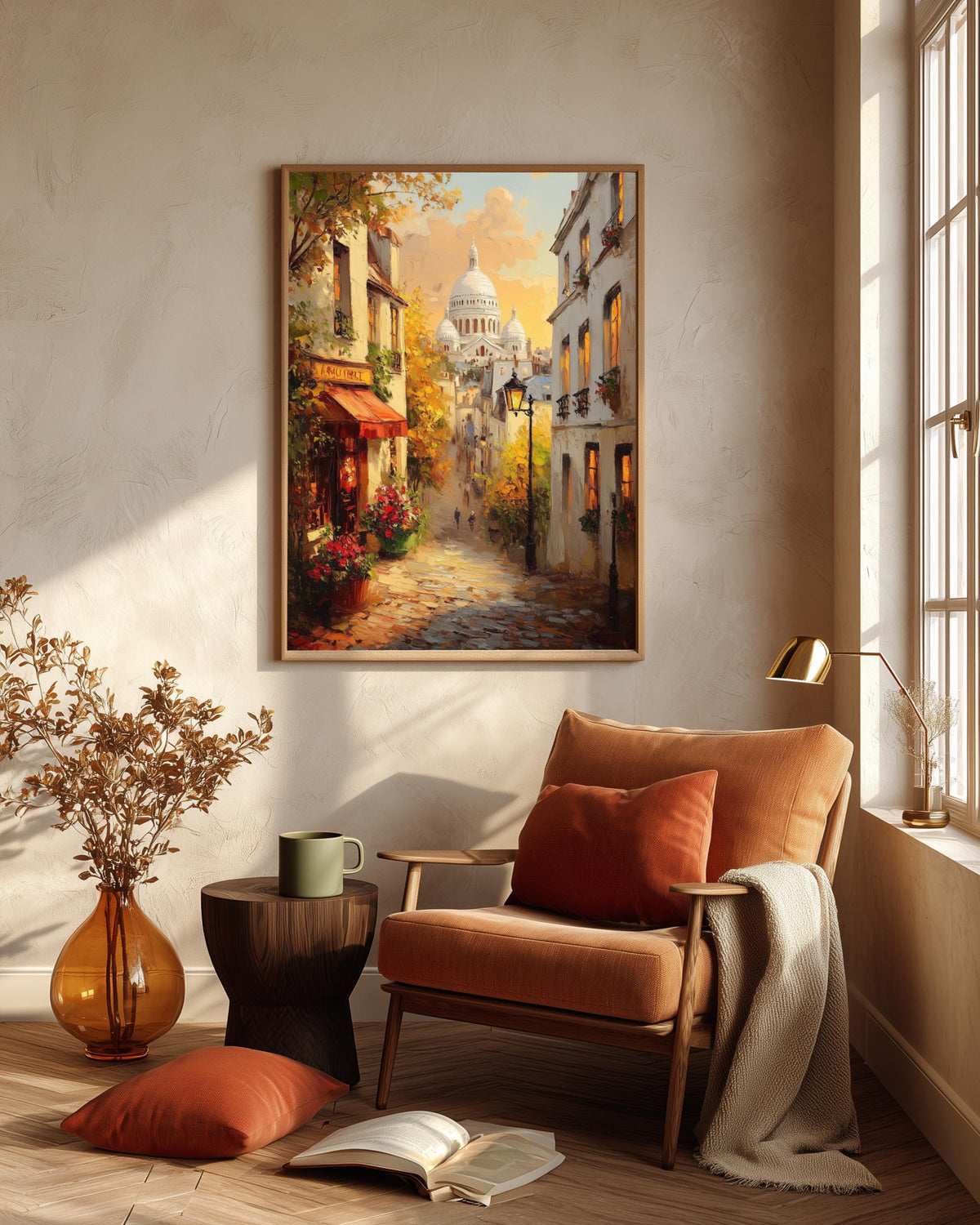 Montmartre Paris Street Scene Framed Canvas Art — view 6 of 19