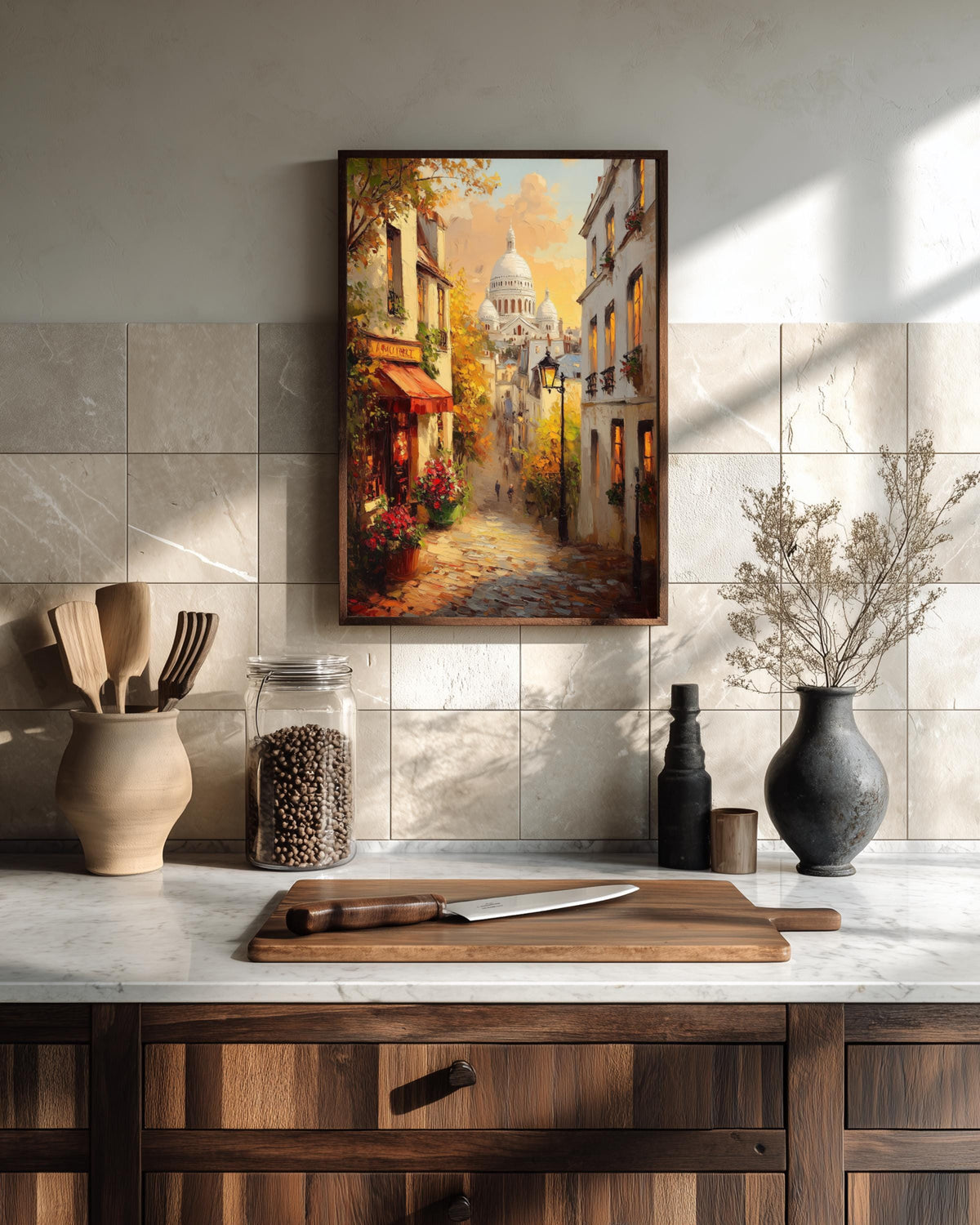 Montmartre Paris Street Scene Framed Canvas Art — view 10 of 19