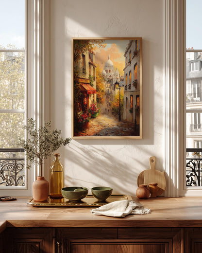 Paris canvas print on cotton canvas, hand-framed in solid wood and ready to hang