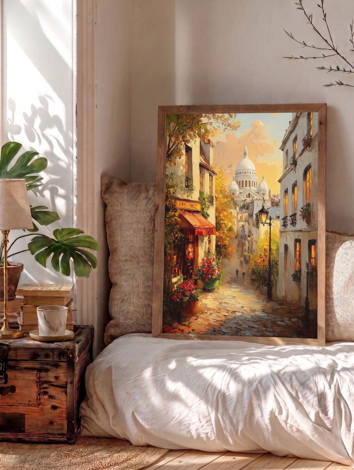 Montmartre Paris Street Scene Framed Canvas Art — view 11 of 19