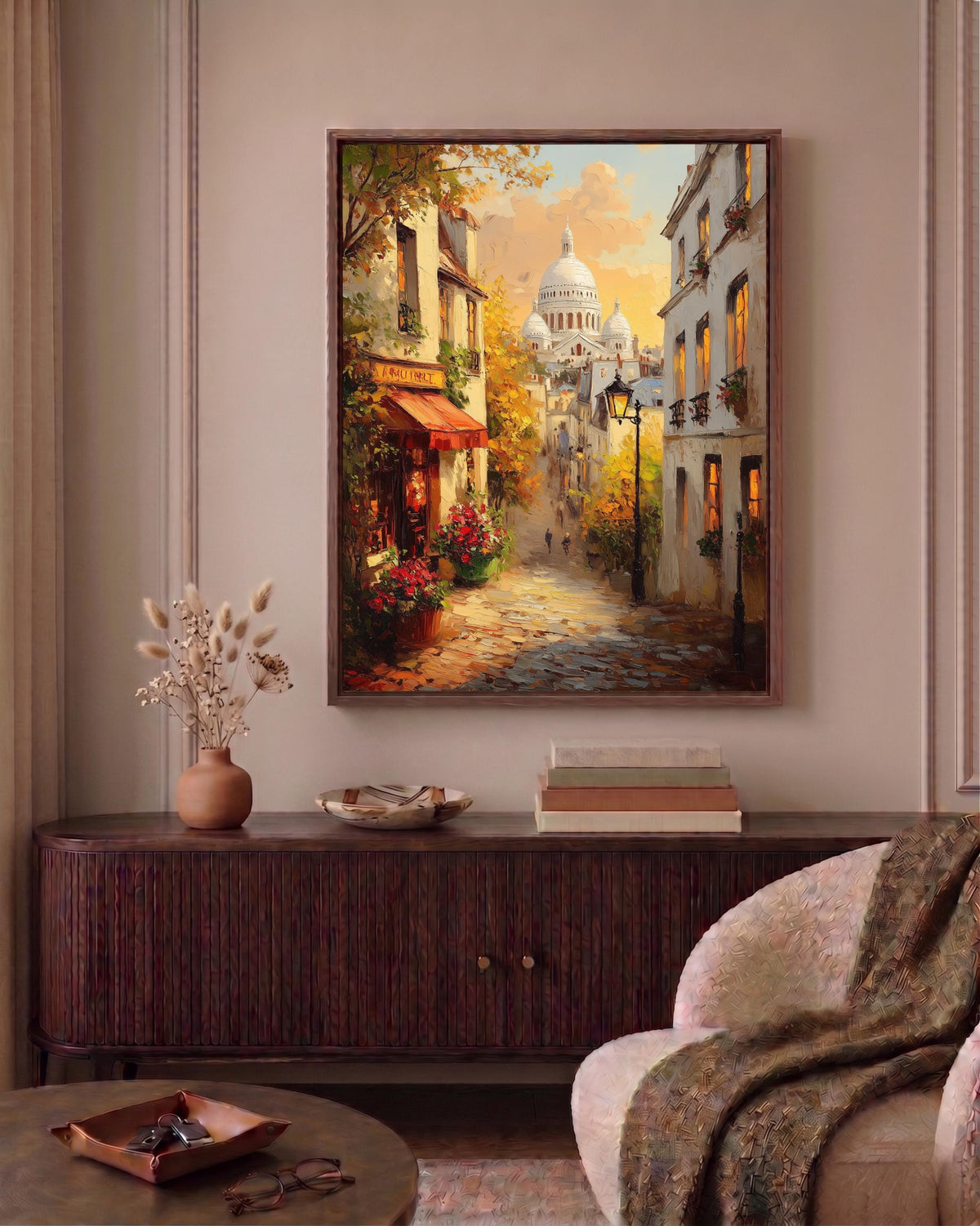 Montmartre Paris Street Scene Framed Canvas Art — view 12 of 19