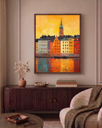 Stockholm Gamla Stan Waterfront Canvas Print — view 7 of 19