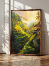 Bali wall art: the emerald rice terraces of Tegallalang cascading down a hillside