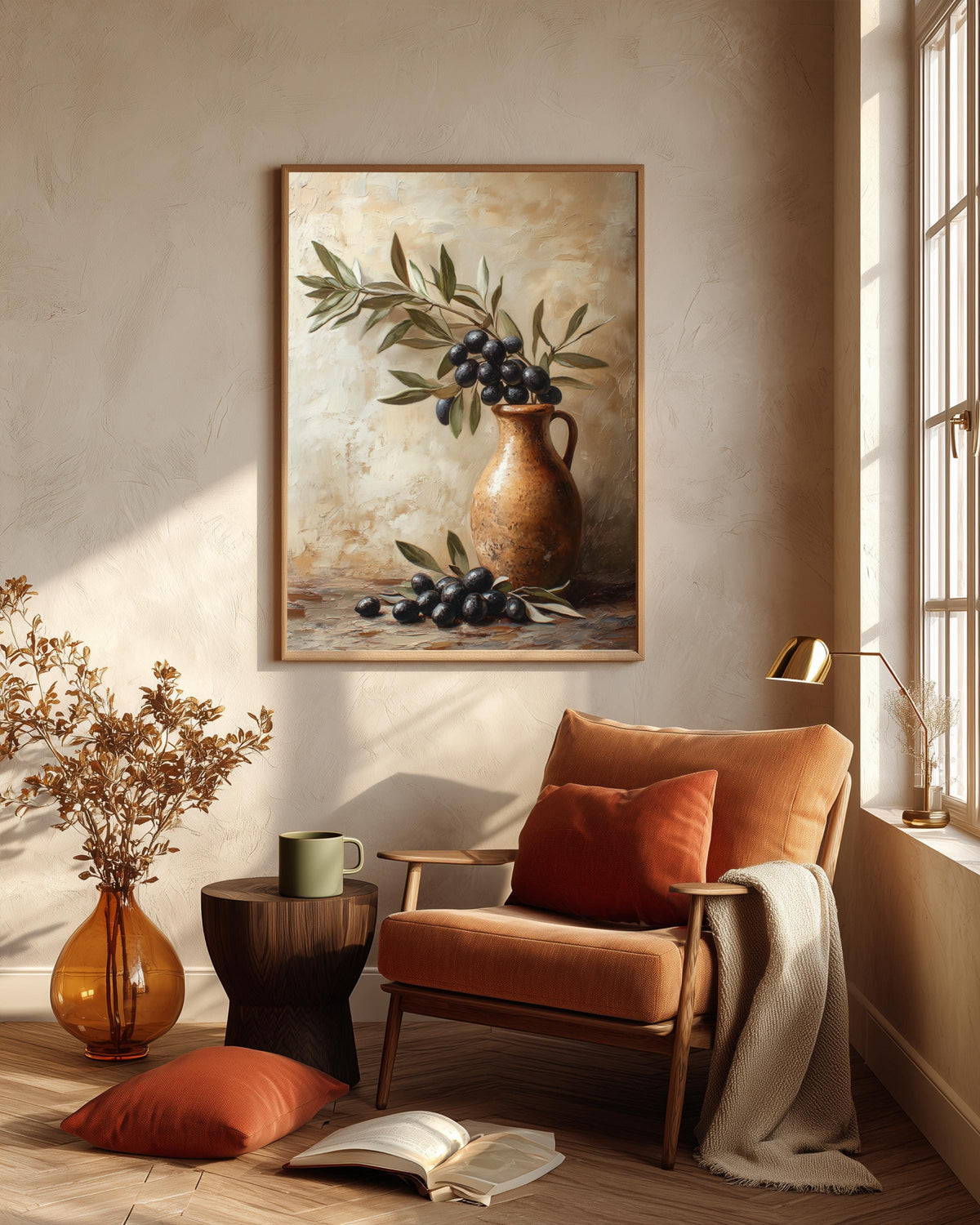 Olive Branch Wall Art Framed Canvas — view 11 of 20