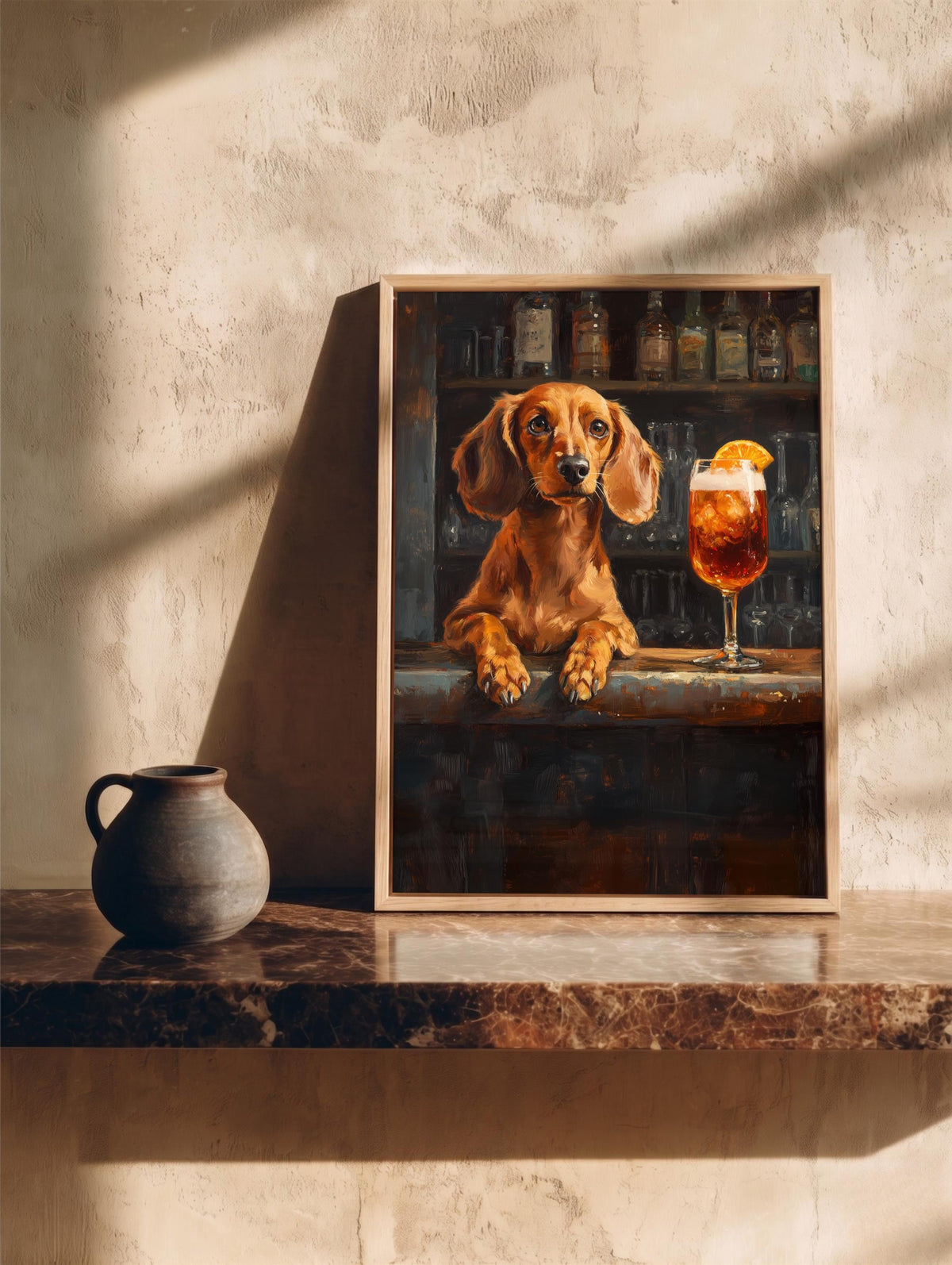 Dachshund Italian Spritz Framed Canvas Print — view 12 of 20