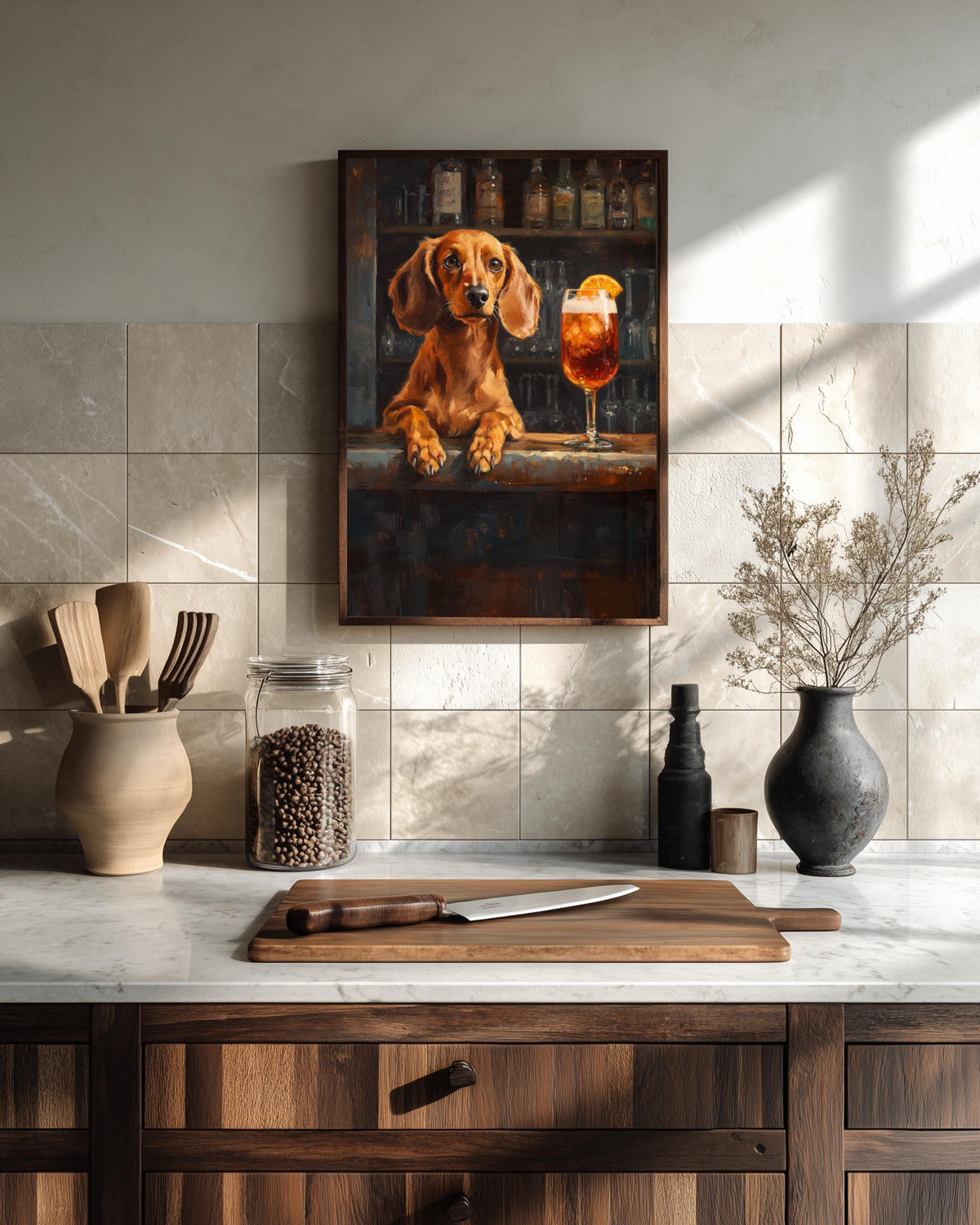 Dachshund Italian Spritz Framed Canvas Print — view 15 of 20