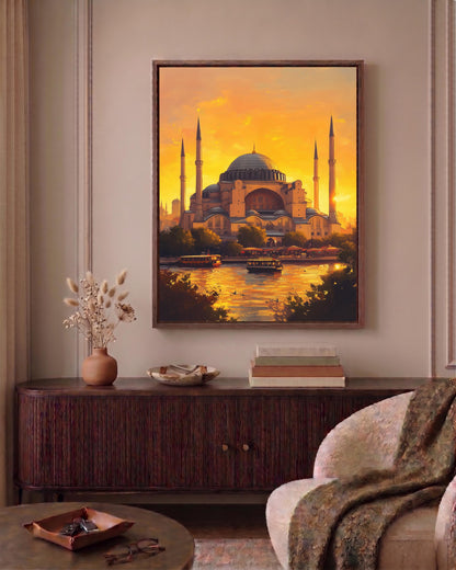 Hagia Sophia canvas print on cotton canvas, hand-framed in solid wood and ready to hang