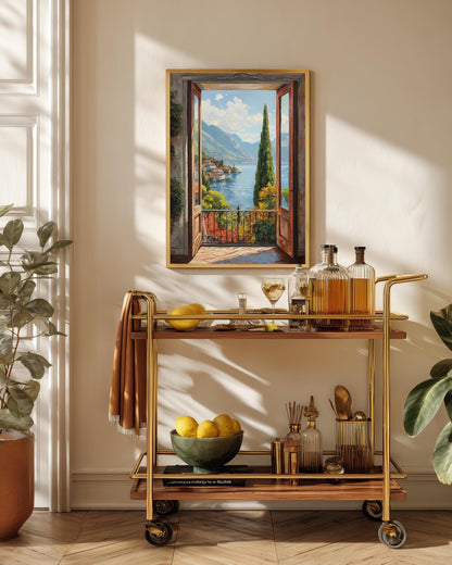 Lake Como Open Window Wall Art — view 11 of 20