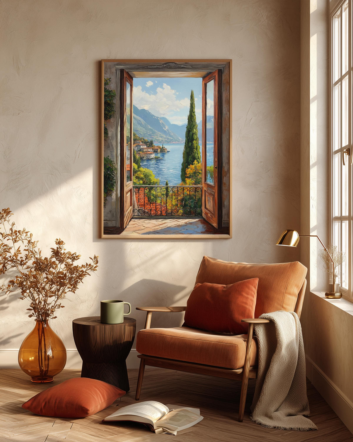 Lake Como Open Window Wall Art — view 7 of 20