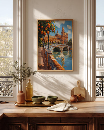 Andalusian oil-painting style print on cotton canvas, made to order in seven sizes