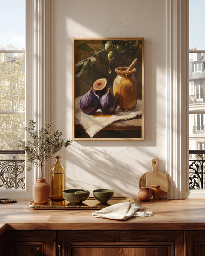 Painterly kitchen fruit study for a food lover, made to order framed canvas