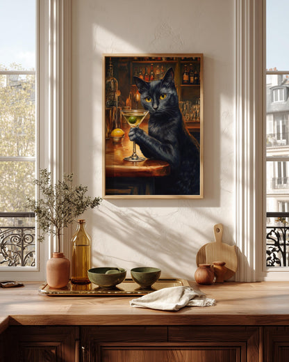 Black Cat Martini Framed Canvas — view 5 of 20
