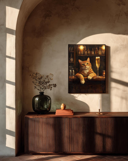 Ginger Cat Champagne Bar Framed Canvas Art — view 11 of 20