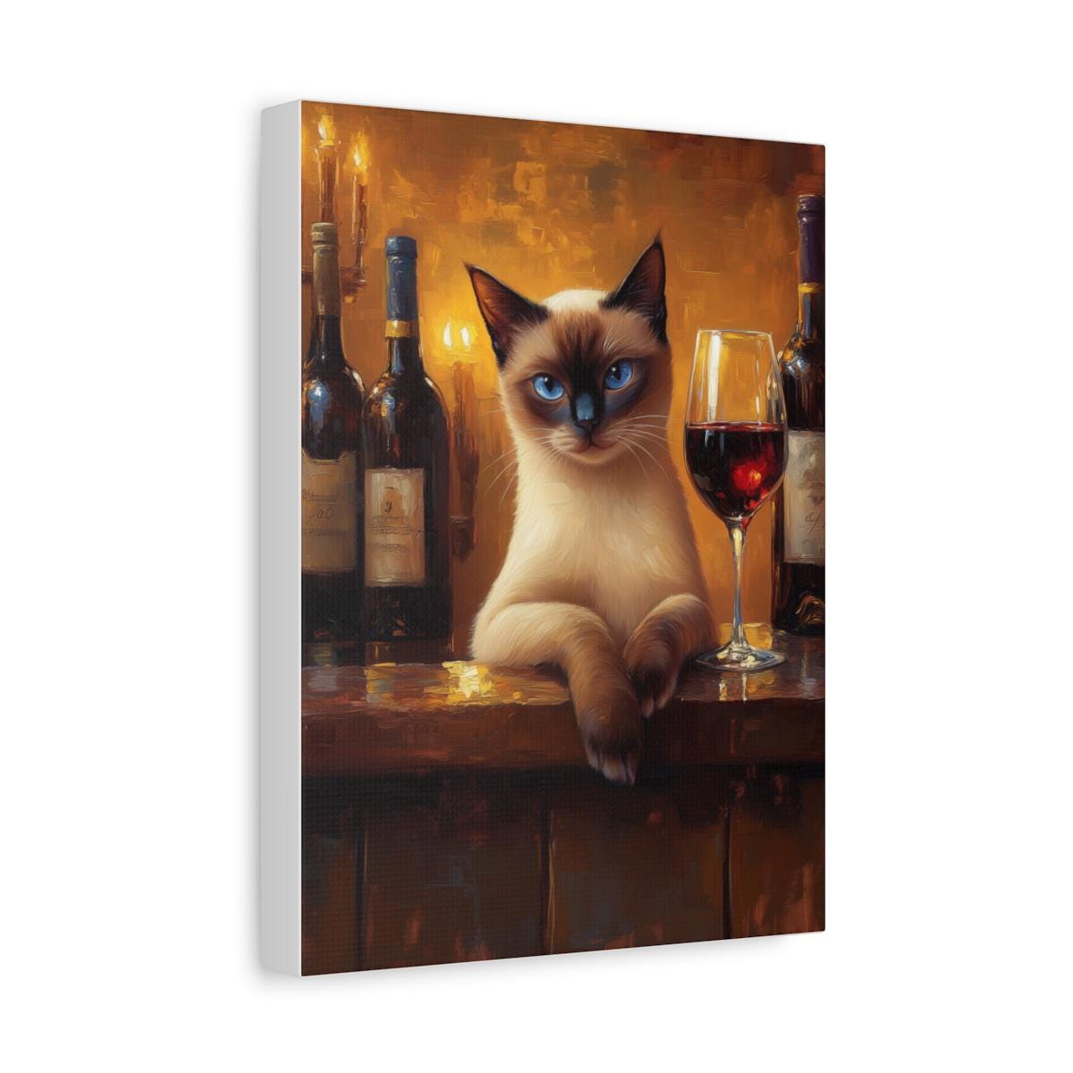 Siamese Cat Wine Art — view 20 of 20
