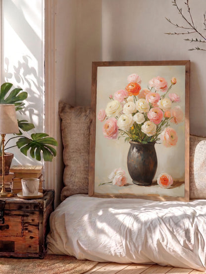 Ranunculus Floral Bouquet Oil Painting — view 12 of 19