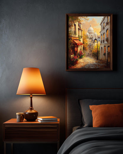 Montmartre Paris Street Scene Framed Canvas Art — view 9 of 19