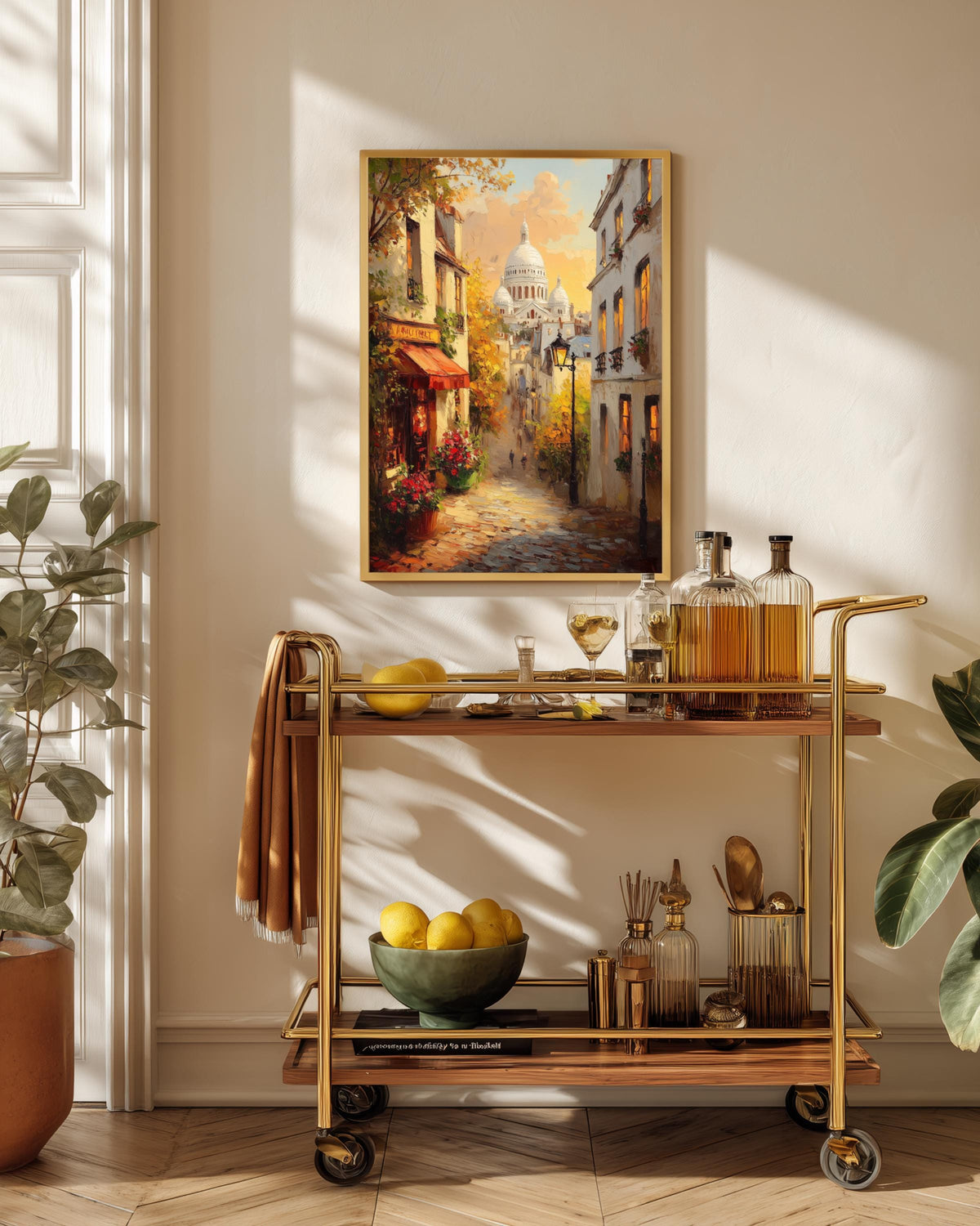 Montmartre Paris Street Scene Framed Canvas Art — view 14 of 19