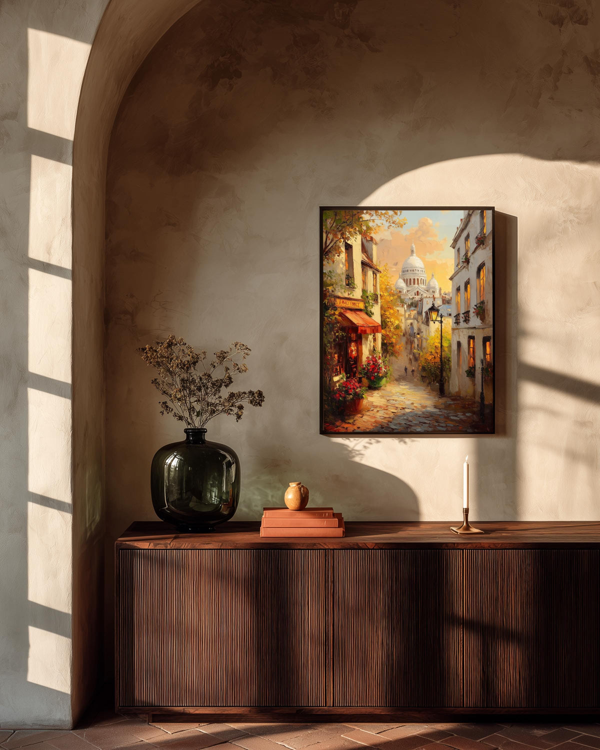 Montmartre Paris Street Scene Framed Canvas Art — view 7 of 19