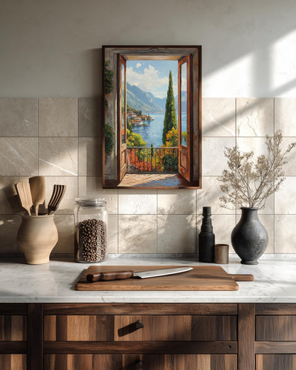 Lake Como Open Window Wall Art — view 13 of 20