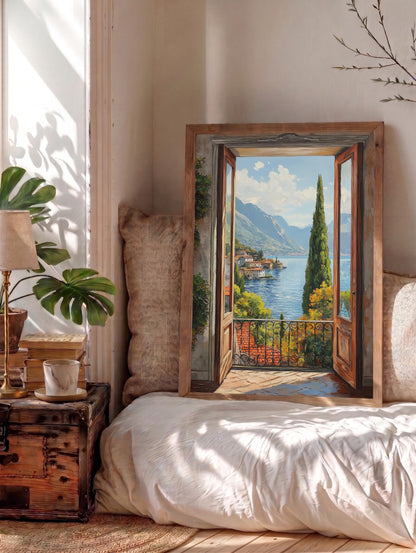 Lake Como Open Window Wall Art — view 14 of 20