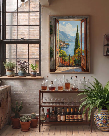 Lake Como Open Window Wall Art — view 9 of 20